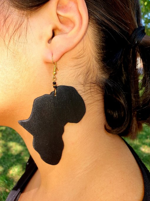 Boucles d'oreilles AFRICA Noir